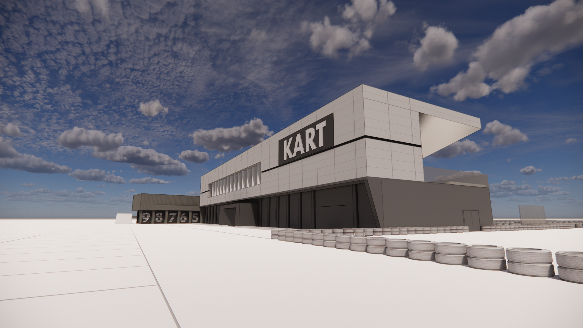 Karting Square façade entrance perspective