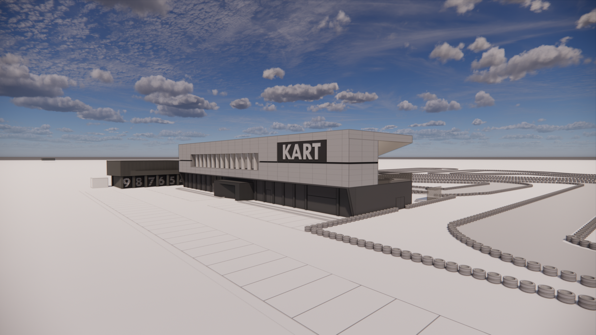 Karting Square façade overall perspective