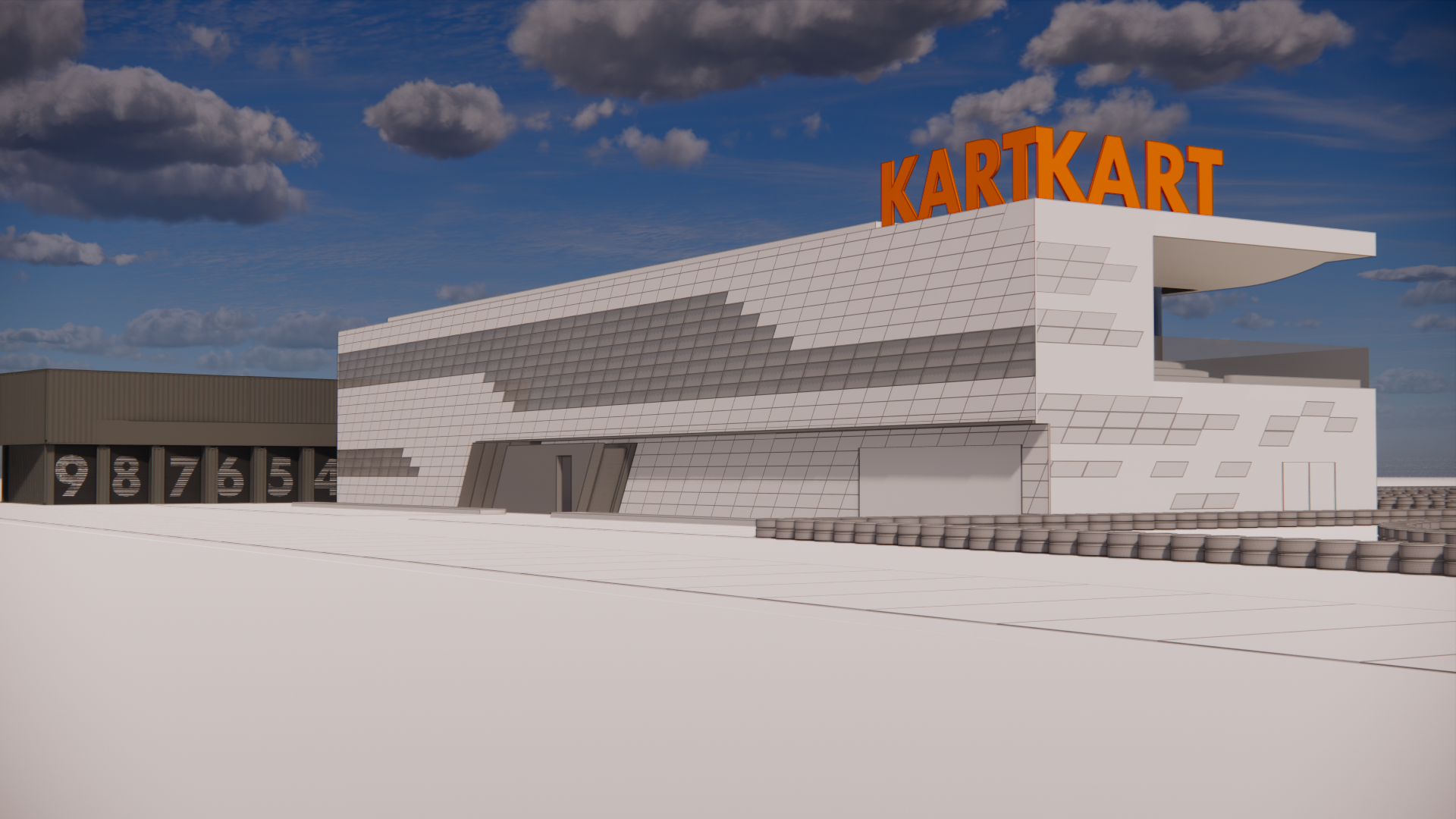 Karting Diamond façade architectural visualization
